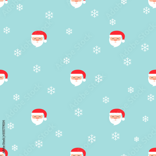 Seamless pattern with Santa Claus. Vector illustration.