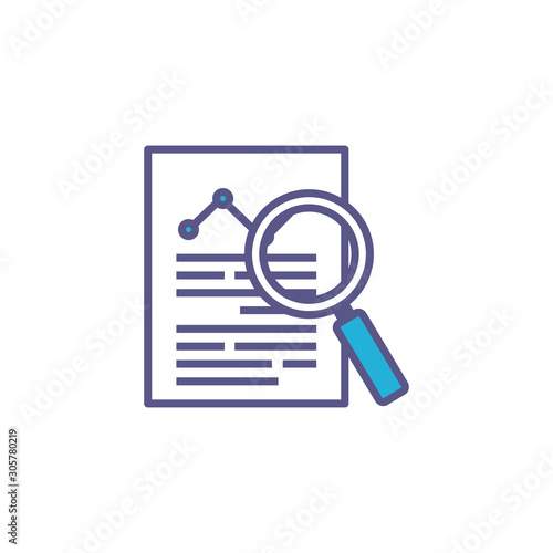 document with magnifying glass fill style icon