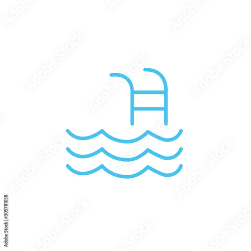 stairs pool line style icon