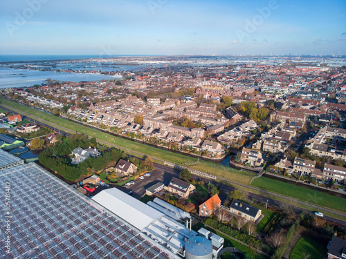 aerial view of the village of 's-Gravenzande in the Netherlands