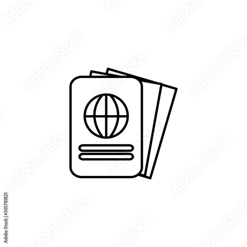 passport document identification line icon