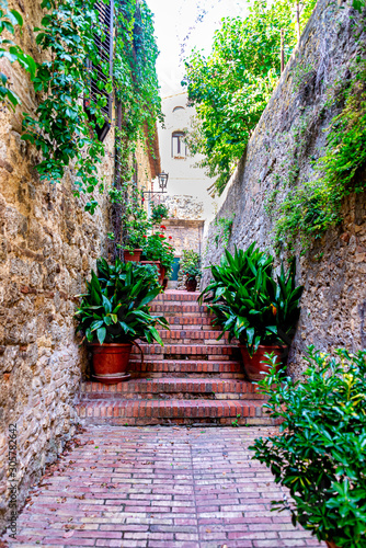 Beautiful Views of a Tuscany Town Alley
