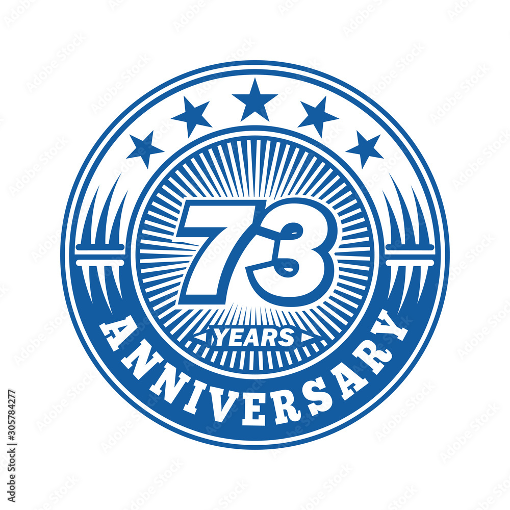 73 years logo. Seventy-three years anniversary celebration logo design. Vector and illustration.