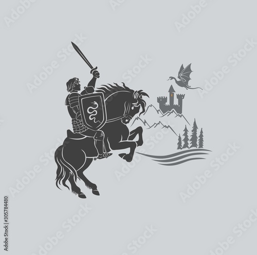 knight and dragon