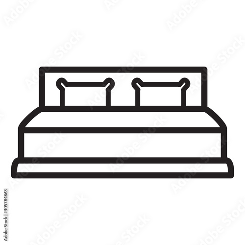 Bed Icon Vector Simple Design