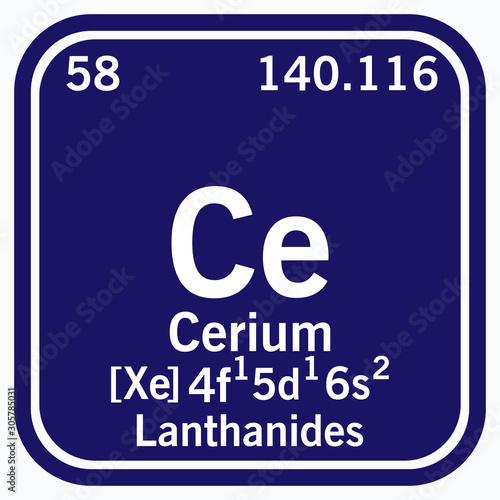 Cerium Periodic Table of the Elements Vector illustration eps 10