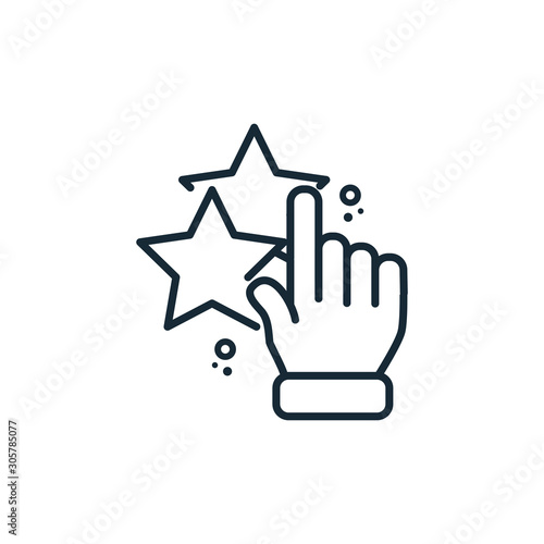 startup hand pointing out line style icon