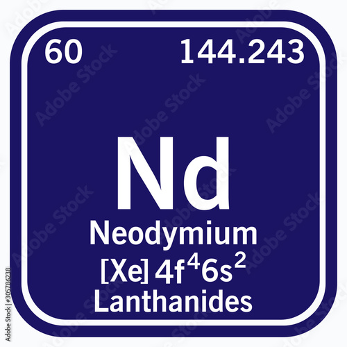 Neodymium Periodic Table of the Elements Vector illustration eps 10