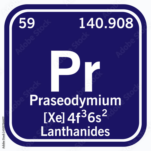 Praseodymium Periodic Table of the Elements Vector illustration eps 10