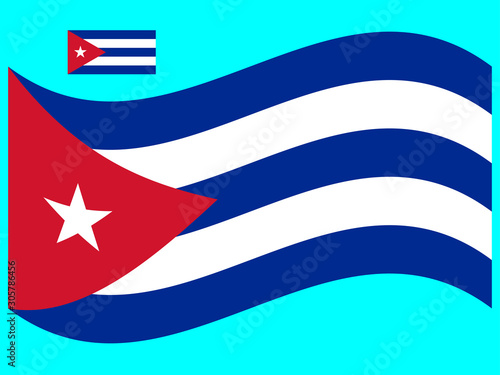 Wave Cuba Flag Vector illustration Eps 10