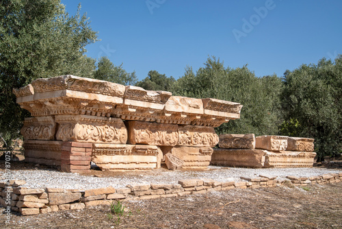 ruins with engravings at nysa on the meander ancient city