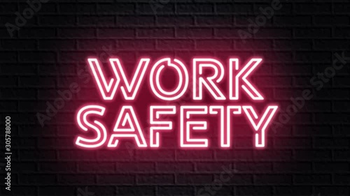 red neon video animation work safety