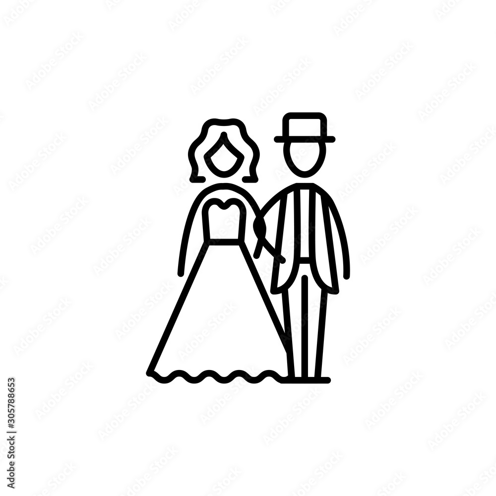 just married couple line style just married couple line style