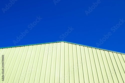 Perspective roof top with blue sky background