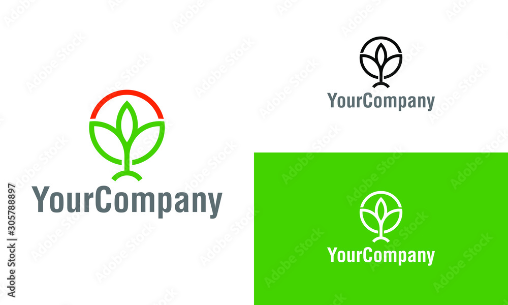 Agriculture and leaf logo icon design template elements. Simple minimalist template graphic illustration. Creative vector emblem, for icon or design concept.