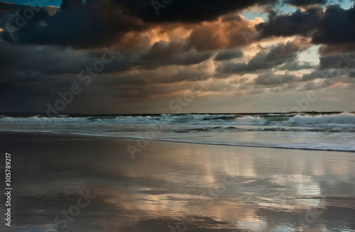 Seascape with sky reflection in water Australia photo