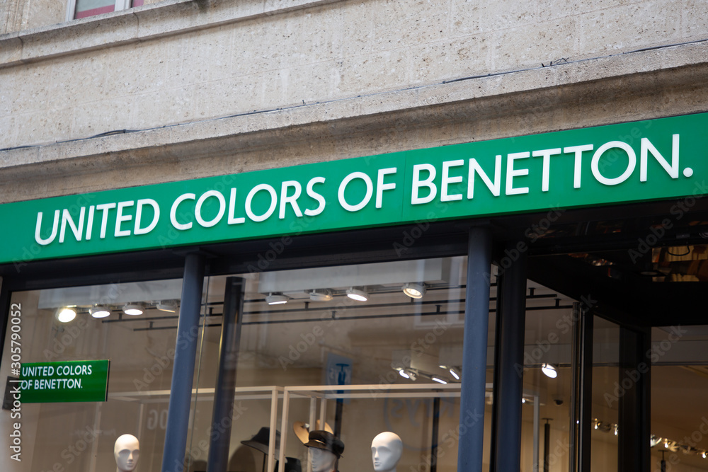 Benetton logo store United Colors sign shop in city center Stock Photo |  Adobe Stock