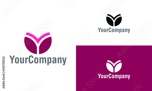 Agriculture, flower and letter Y logo icon design template elements. Simple minimalist template graphic illustration. Creative vector emblem, for icon or design concept.