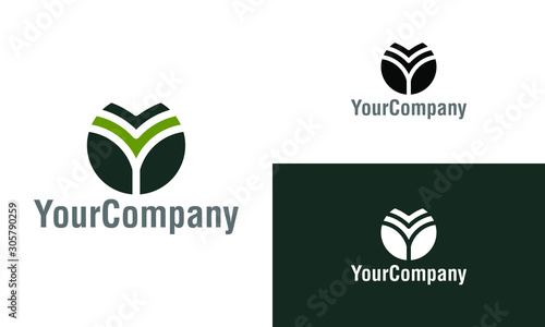 Agriculture, flower and letter Y logo icon design template elements. Simple minimalist template graphic illustration. Creative vector emblem, for icon or design concept.