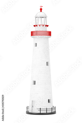 Beautiful Old Lighthouse. 3d Rendering