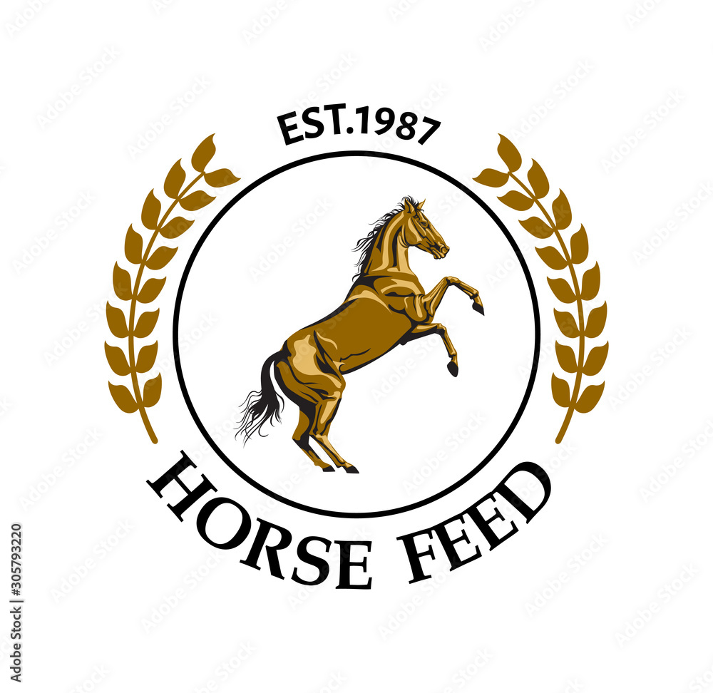 Horse feed logo design. Use it for makeing web or print posters for