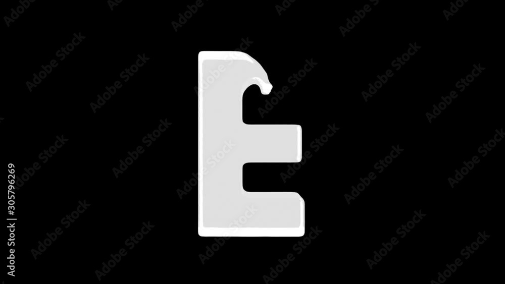 4K Animated water splashes filling E letter isolated on a black background with alpha matte 4K Animated water splashes filling E letter isolated on a black background with alpha matte