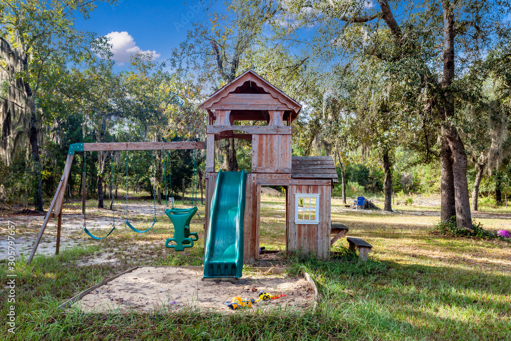 Neighborhood playground for children to play on Neighborhood playground for children to play on
