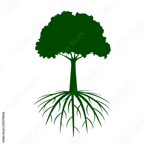 Green Tree Icon. Vector outline Illustration.