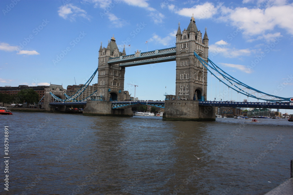 The enchanting as famous Tower of London Bridge and a clear blue sky