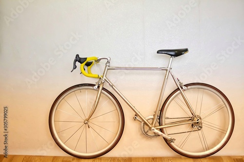 vintage bicycle on light background