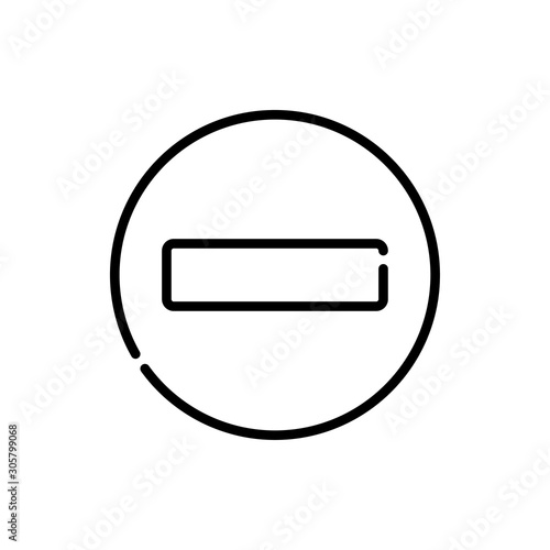 Icono plano lineal señal prohibido el paso en color negro