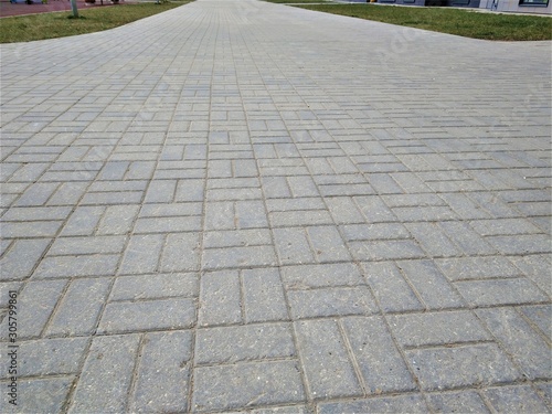 Path of paving stones gray color large