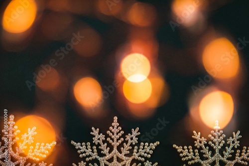 Blurred christmas background decoration. photo