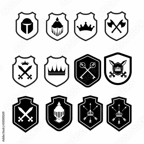 set of vector shields