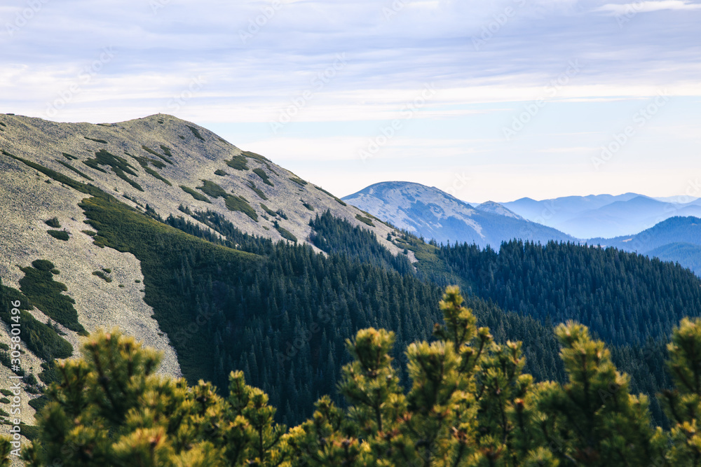 Obraz premium Amazing mountain lanscape in the wild Carpathians