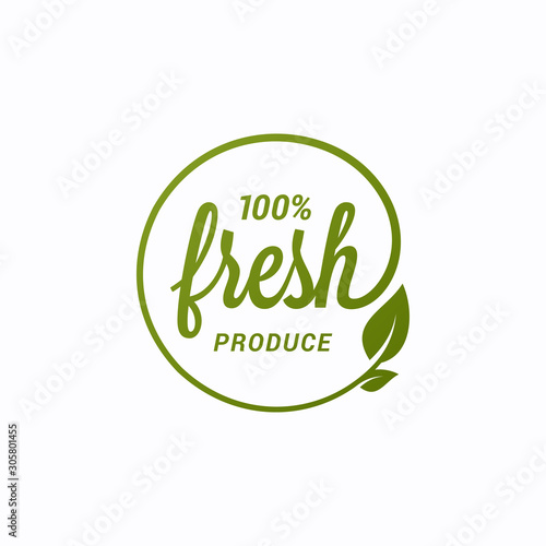 Fresh product design. Local fresh logo with leaf
