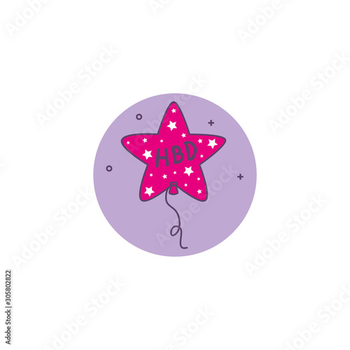balloon helium in star shape detailed style