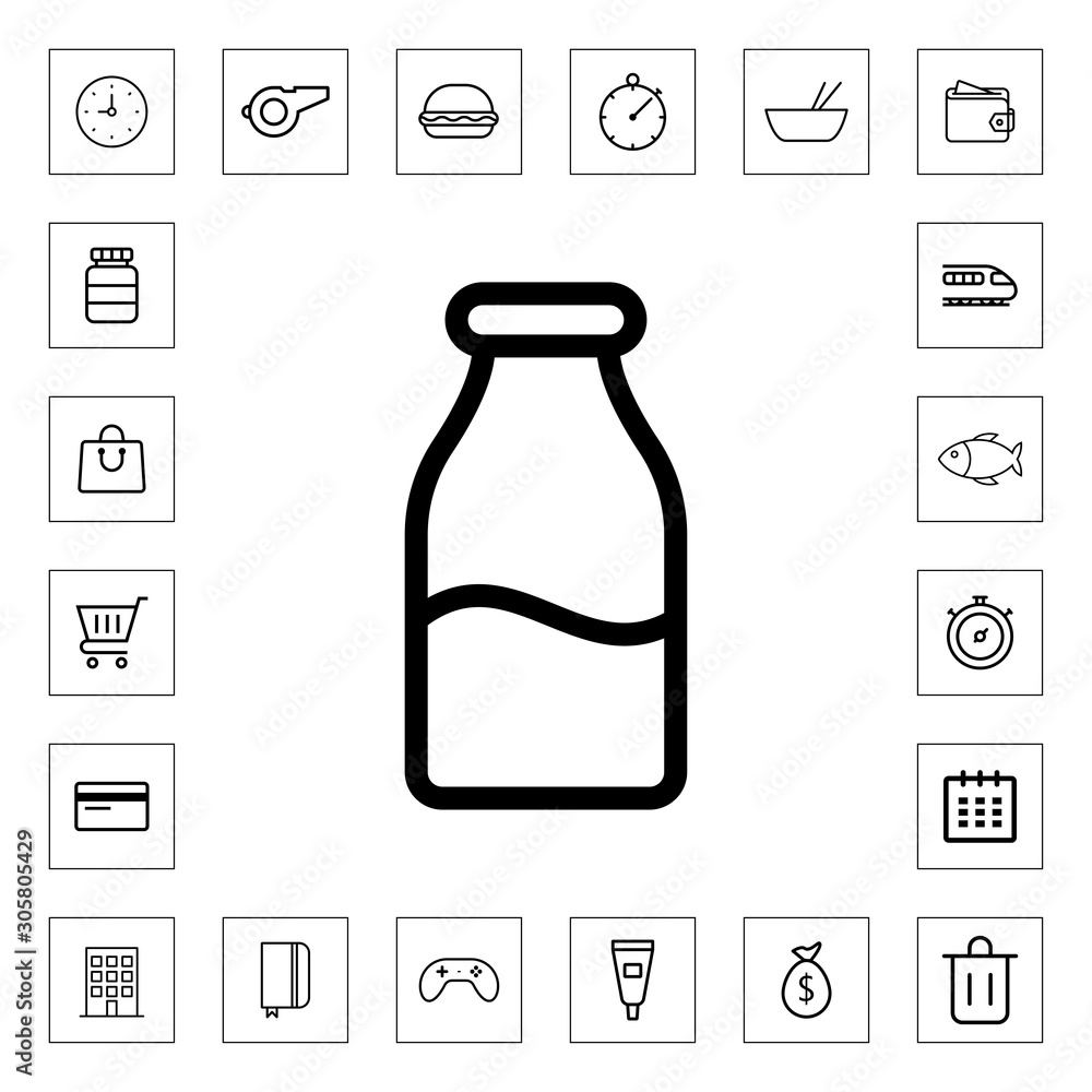 Milk bottle outline icon illustration isolated vector sign symbol Milk bottle outline icon illustration isolated vector sign symbol
