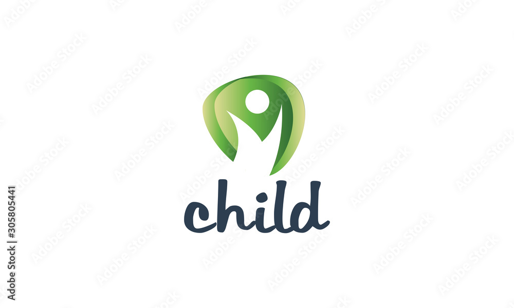 child garden template logo vector