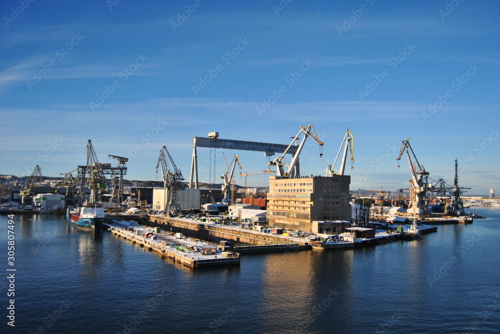 Gdynia port industry space, Poland