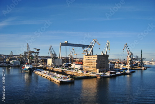 Gdynia port industry space  Poland