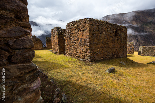 The ruins of the Pumamarka (Puma Marka) village in Peru photo