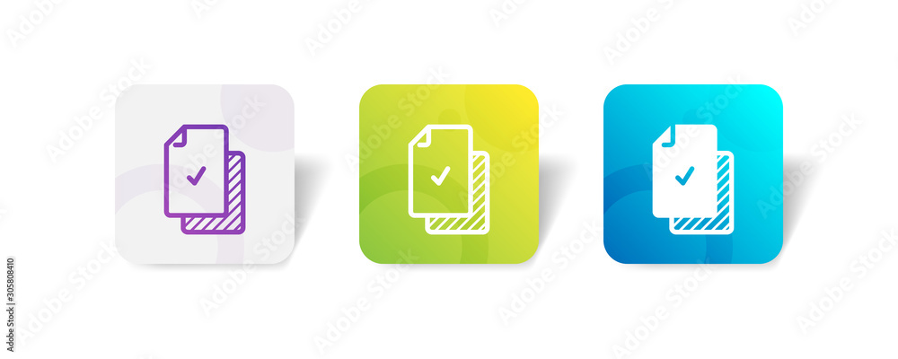 file with check mark outline and solid icon in smooth gradient background button file with check mark outline and solid icon in smooth gradient background button