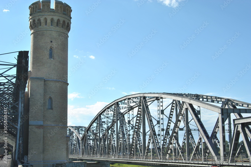 Historical the Tczew Bridge on the Vistula river. Historical the Tczew Bridge on the Vistula river.