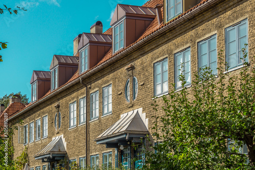 Canvas Print Old residential building in Oslo, Norway.