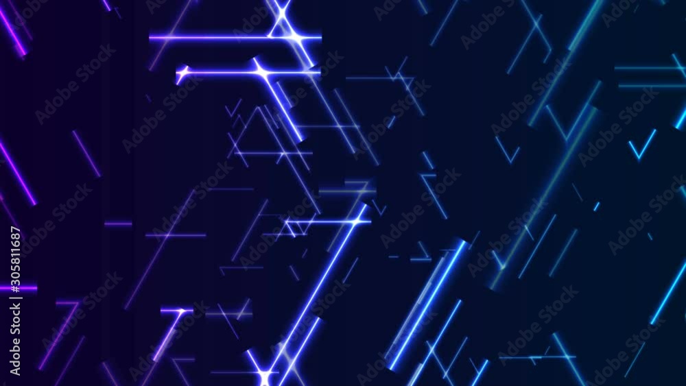 Blue and purple neon laser lines abstract tech motion background. Seamless loop. Video animation Ultra HD 4K 3840x2160 Blue and purple neon laser lines abstract tech motion background. Seamless loop. Video animation Ultra HD 4K 3840x2160