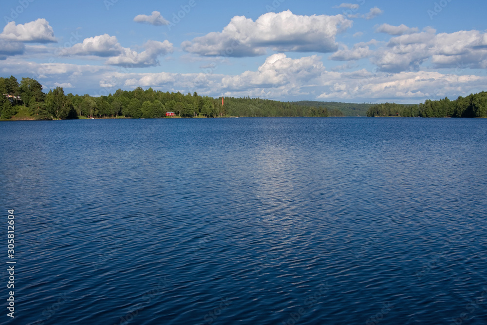 Lonely house close to a beautiful lake in Sweden