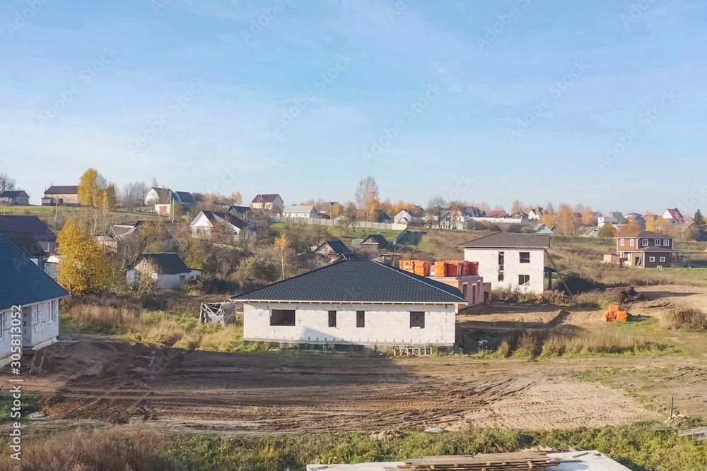 Corrugated metal roof and metal roofing. Modern roof made of met Corrugated metal roof and metal roofing. Modern roof made of met