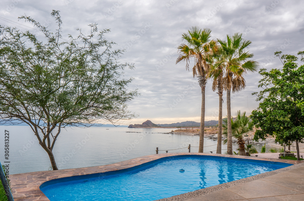 Fototapeta premium swimming pool in tropical resort