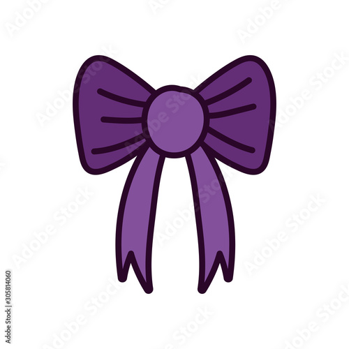 purple gift bow decoration icon